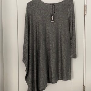 Asymmetrical glitter top NWT